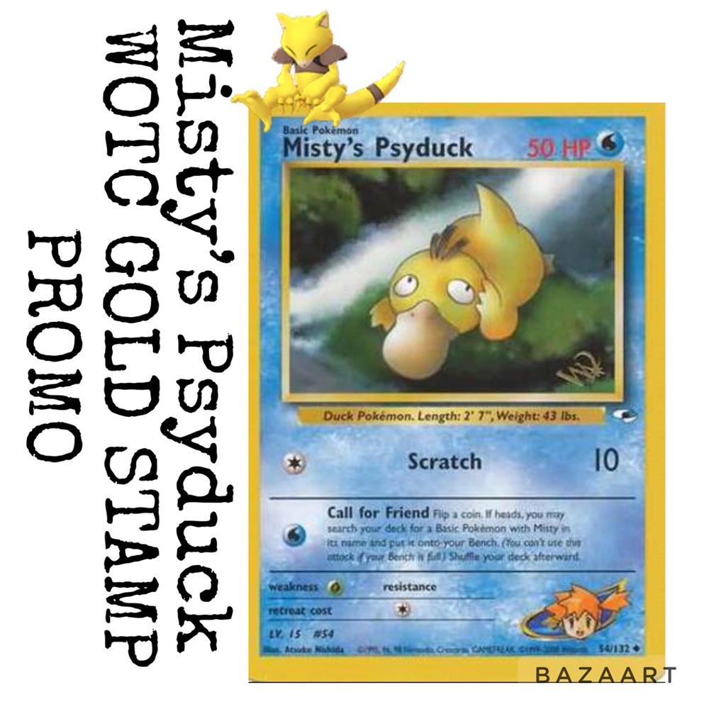 Misty’s Psyduck WIZARD STAMP PROMO VINTAGE CARD
